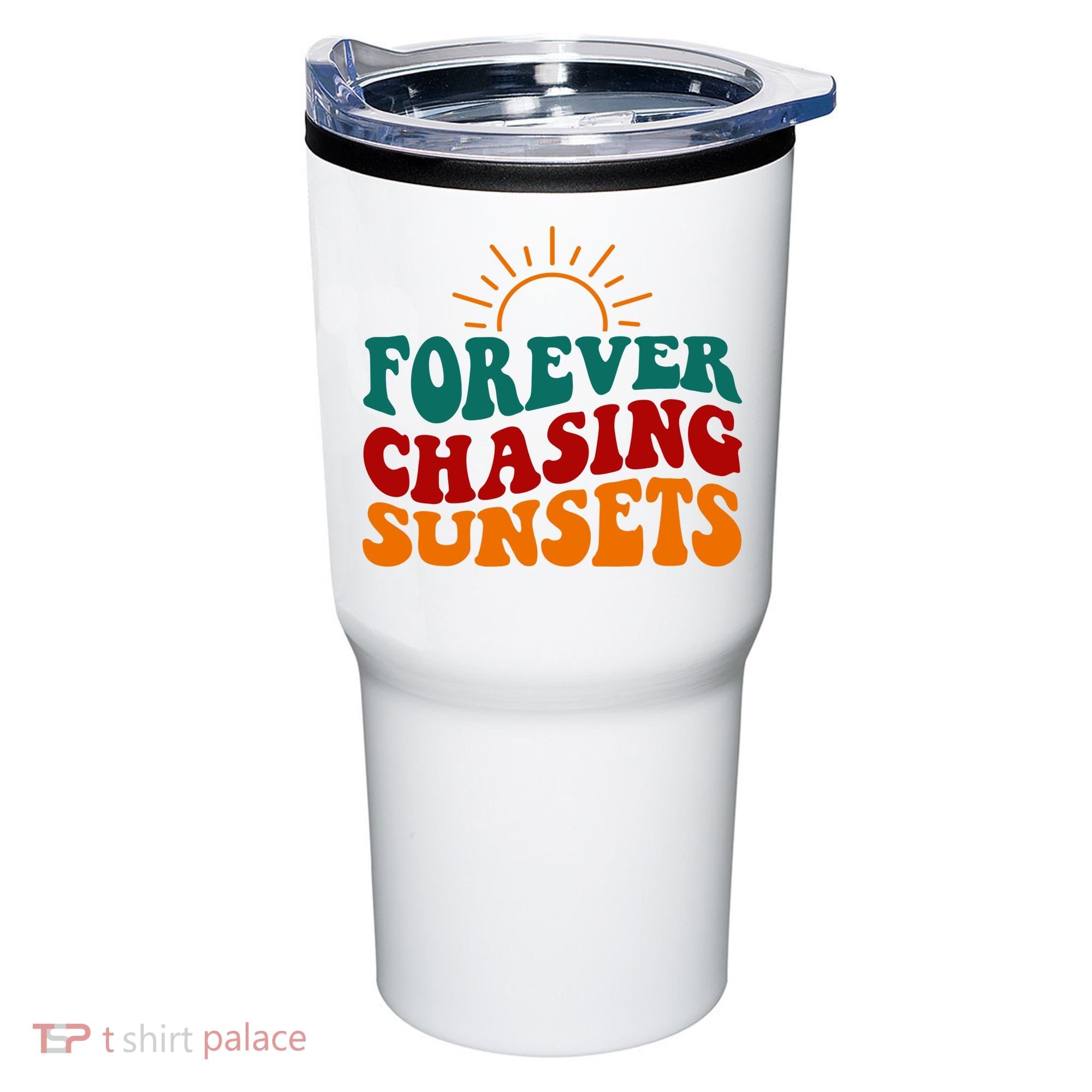 Forever Chasing Sunsets Cute Tumbler