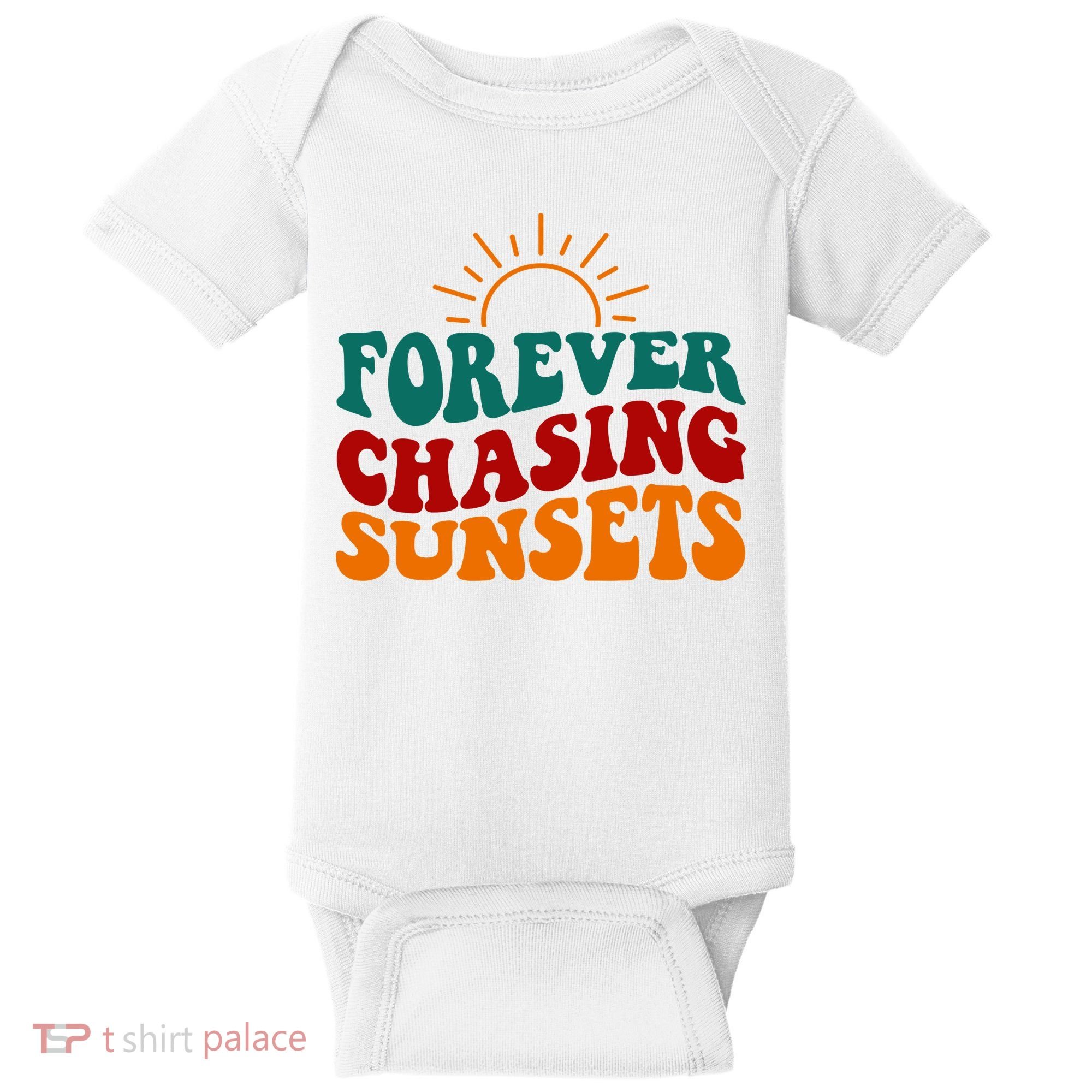 Forever Chasing Sunsets Cute Baby Bodysuit