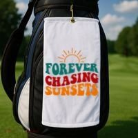 Forever Chasing Sunsets Cute Golf Towel thumb 2