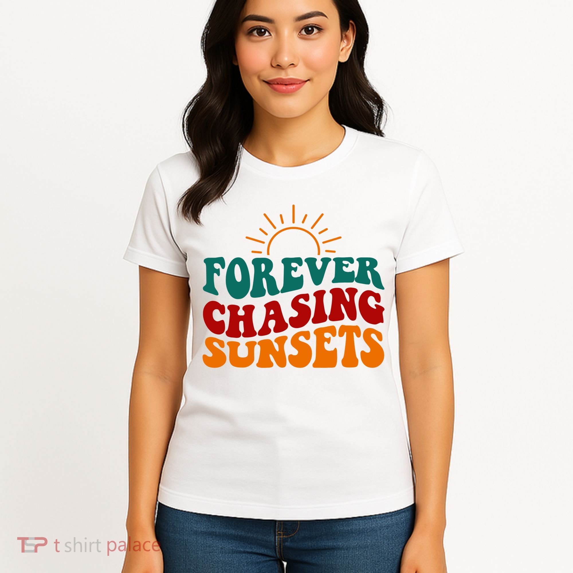 Forever Chasing Sunsets Cute Women's T-Shirt