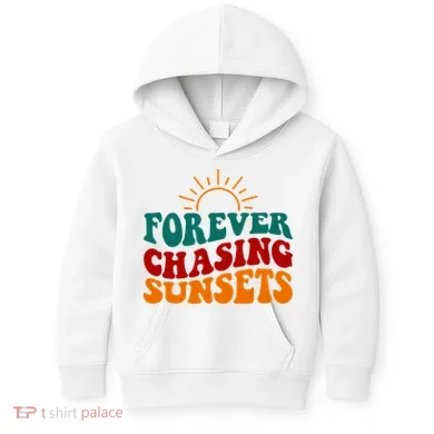 Forever Chasing Sunsets Cute Kids Hoodie