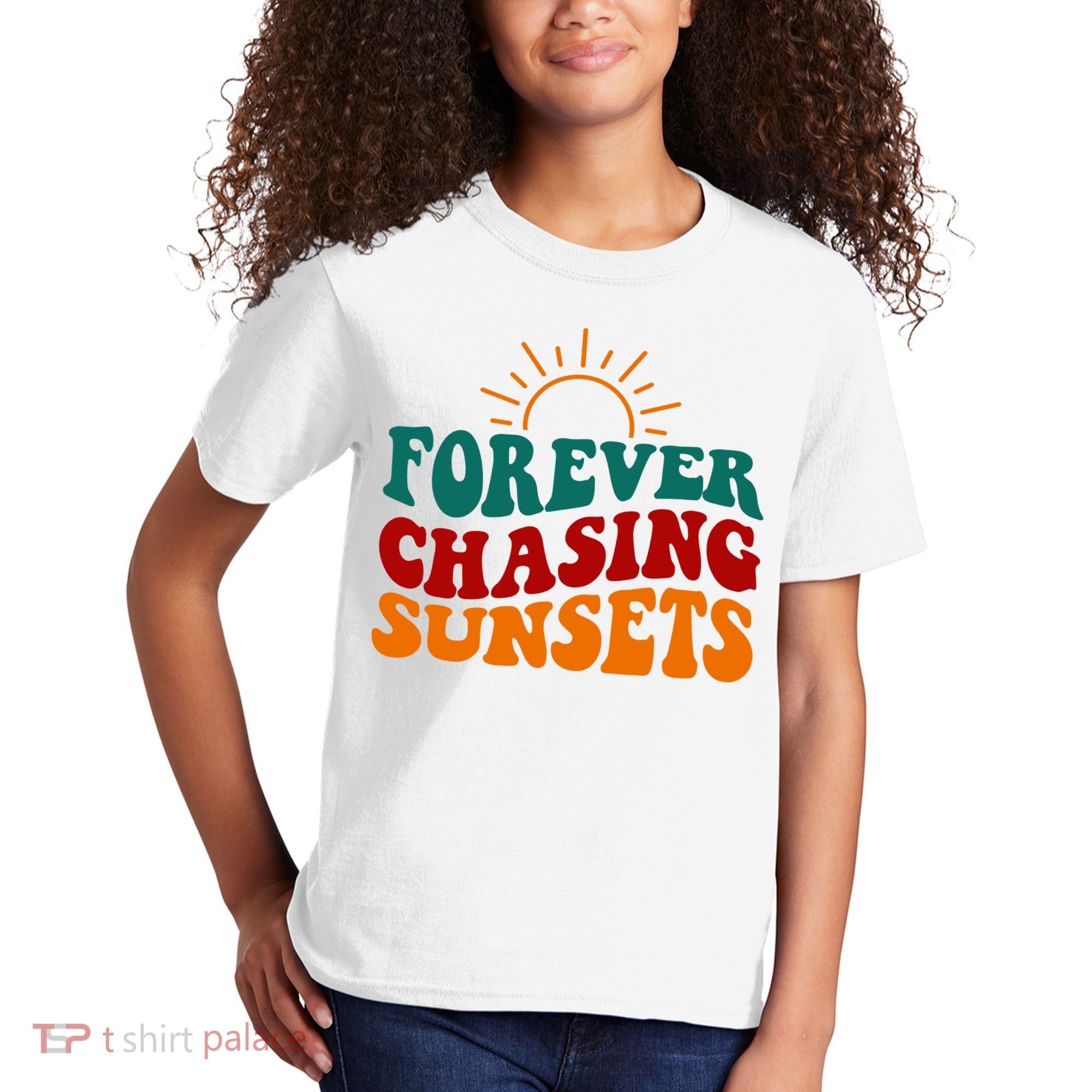 Forever Chasing Sunsets Cute Kids T-Shirt