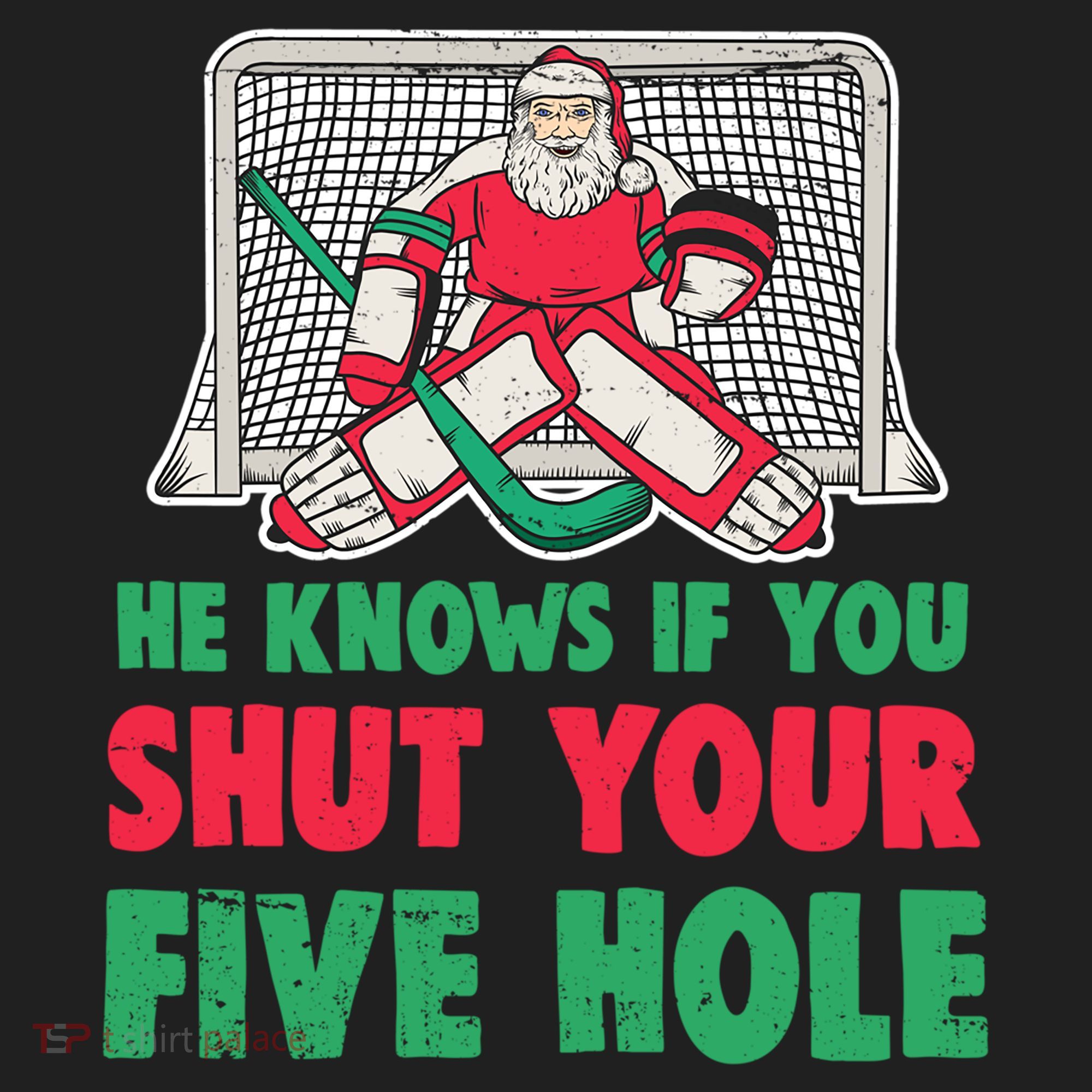 Funny Christmas Santa Ice Hockey Goaltender Goalie Gift Women's Sweatshirt