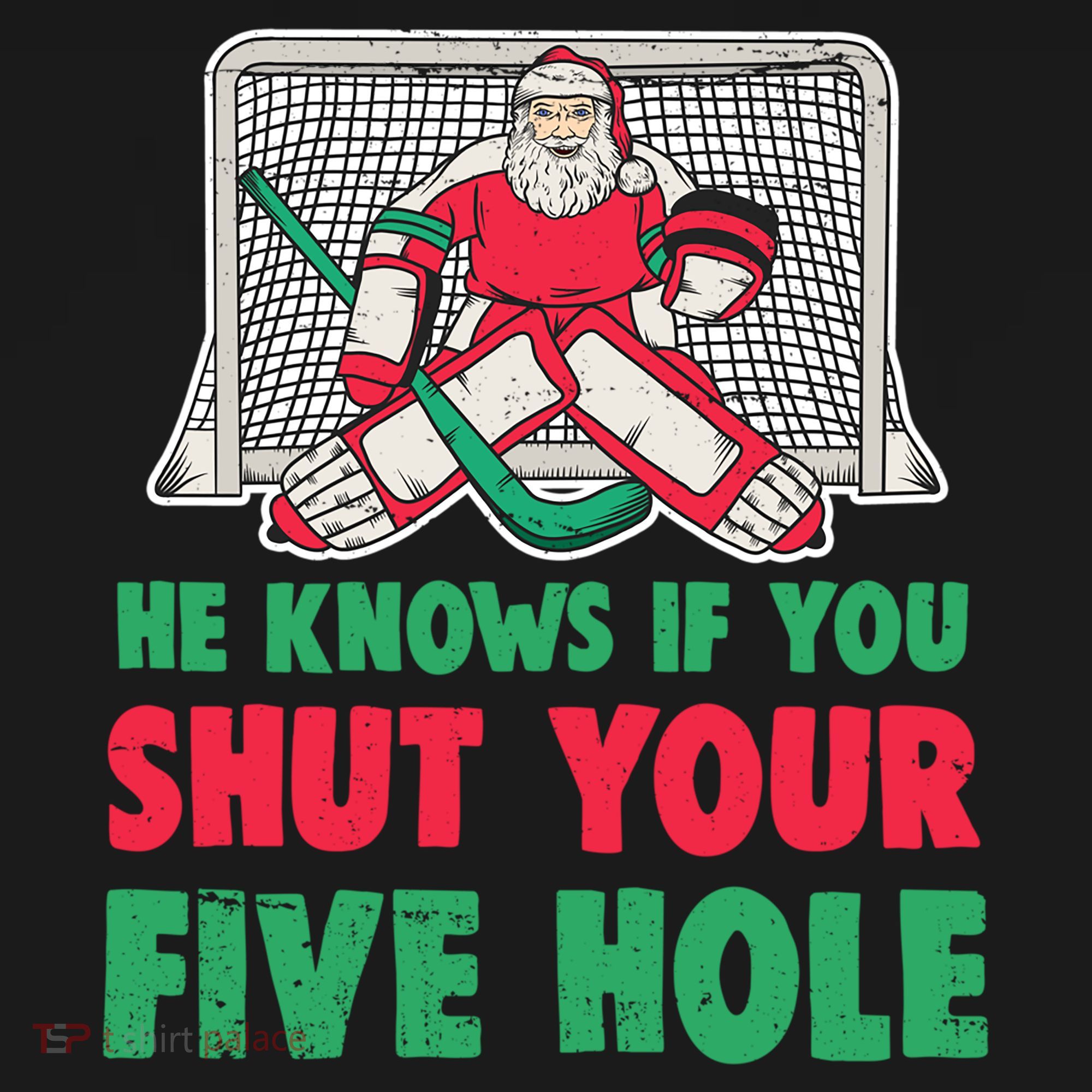 Funny Christmas Santa Ice Hockey Goaltender Goalie Gift Women's Hoodie