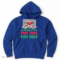 Funny Christmas Santa Ice Hockey Goaltender Goalie Gift Hoodie thumb 0