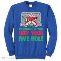 Funny Christmas Santa Ice Hockey Goaltender Goalie Gift Sweatshirt thumb 0