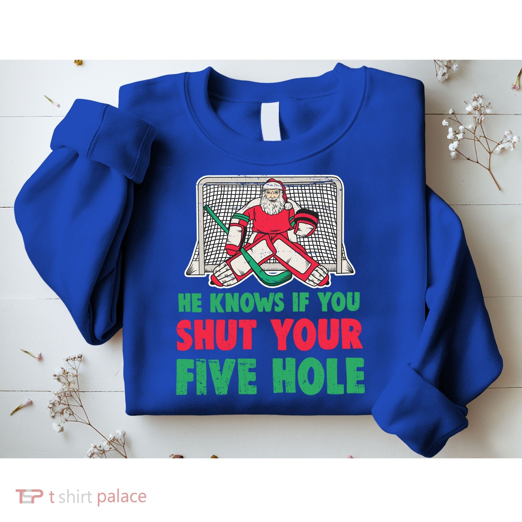 Funny Christmas Santa Ice Hockey Goaltender Goalie Gift Sweatshirt