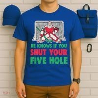 Funny Christmas Santa Ice Hockey Goaltender Goalie Gift T-Shirt thumb 6