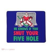 Funny Christmas Santa Ice Hockey Goaltender Goalie Gift Mousepad thumb 0