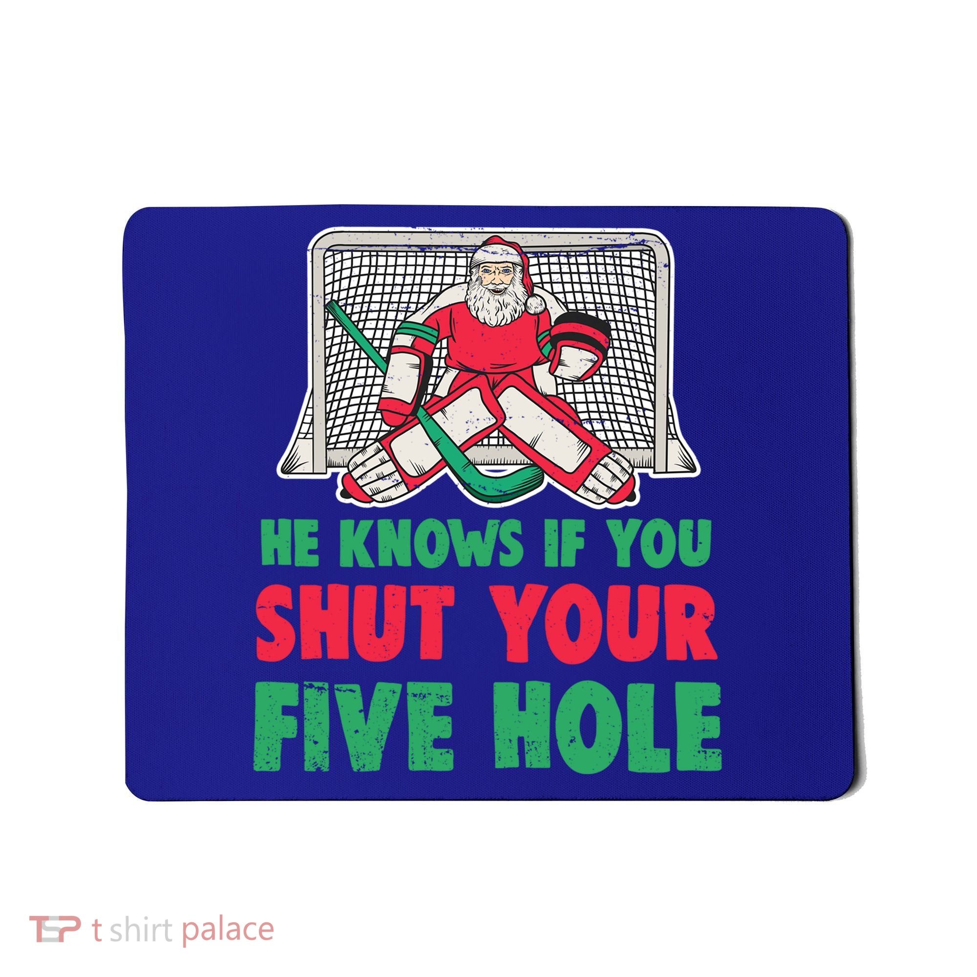Funny Christmas Santa Ice Hockey Goaltender Goalie Gift Mousepad