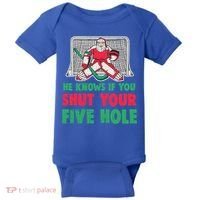 Funny Christmas Santa Ice Hockey Goaltender Goalie Gift Baby Bodysuit thumb 0