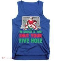 Funny Christmas Santa Ice Hockey Goaltender Goalie Gift Tank Top thumb 0