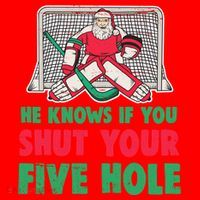 Funny Christmas Santa Ice Hockey Goaltender Goalie Gift Santa Hat thumb 1