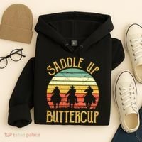 Funny Cowgirl Southern Western Saddle Up Buttercup Hoodie thumb 4