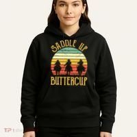 Funny Cowgirl Southern Western Saddle Up Buttercup Hoodie thumb 5