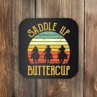 Funny Cowgirl Southern Western Saddle Up Buttercup Coaster thumb 0
