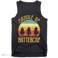 Funny Cowgirl Southern Western Saddle Up Buttercup Tank Top thumb 0