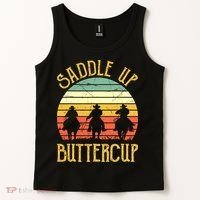Funny Cowgirl Southern Western Saddle Up Buttercup Tank Top thumb 2