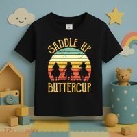 Funny Cowgirl Southern Western Saddle Up Buttercup Toddler T-Shirt thumb 3