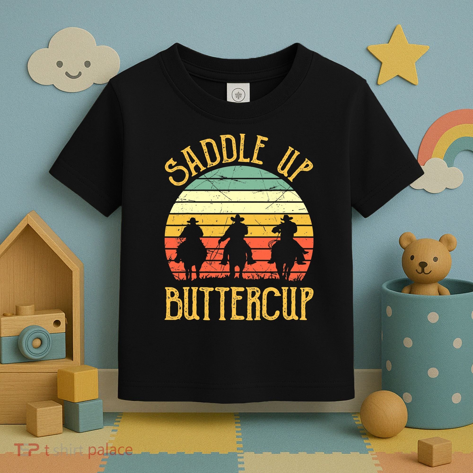 Funny Cowgirl Southern Western Saddle Up Buttercup Toddler T-Shirt