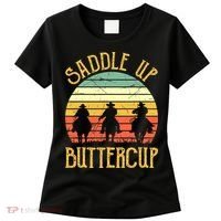 Funny Cowgirl Southern Western Saddle Up Buttercup Women's T-Shirt thumb 0