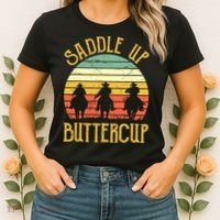 Funny Cowgirl Southern Western Saddle Up Buttercup Women's T-Shirt thumb 2