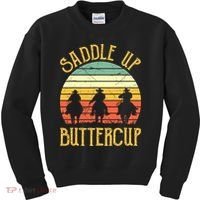 Funny Cowgirl Southern Western Saddle Up Buttercup Kids Sweatshirt thumb 0