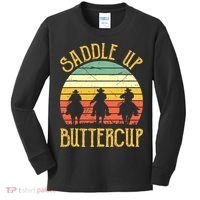 Funny Cowgirl Southern Western Saddle Up Buttercup Kids Long Sleeve Shirt thumb 0