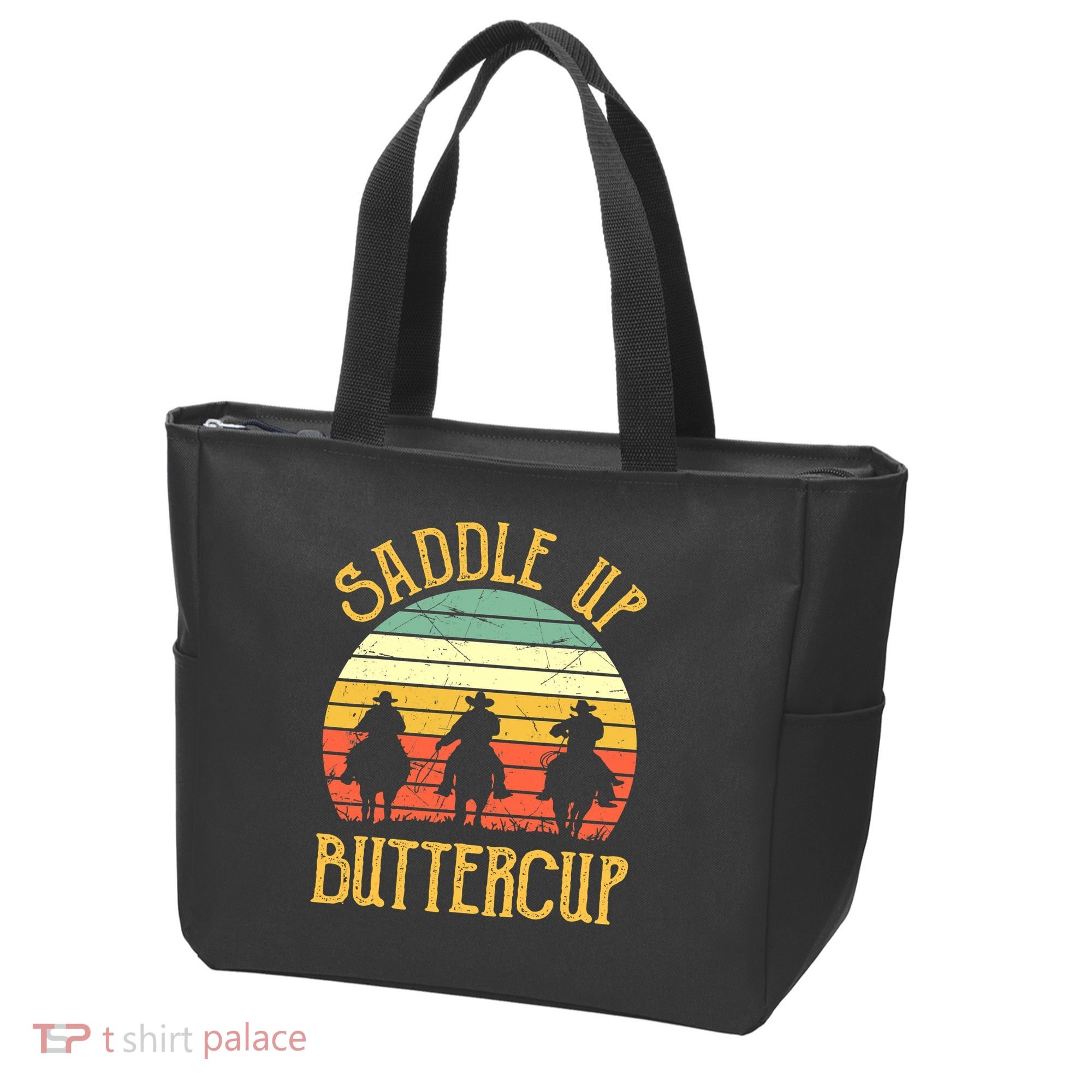 Funny Cowgirl Southern Western Saddle Up Buttercup Tote Bag