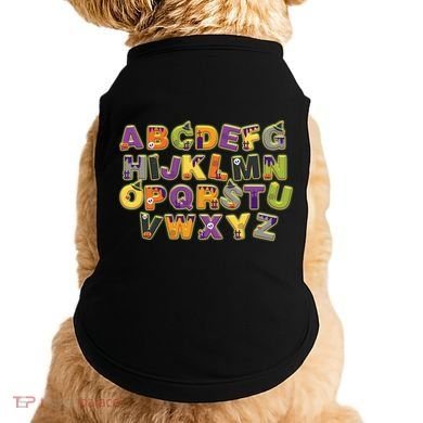 Funny Creepy Spooky Alphabet Letters Doggie Tank