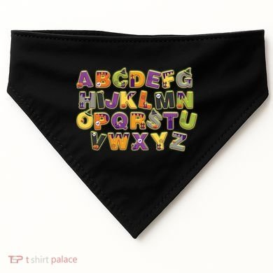 Funny Creepy Spooky Alphabet Letters USA-Made Doggie Bandana