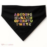 Funny Creepy Spooky Alphabet Letters USA-Made Doggie Bandana thumb 0
