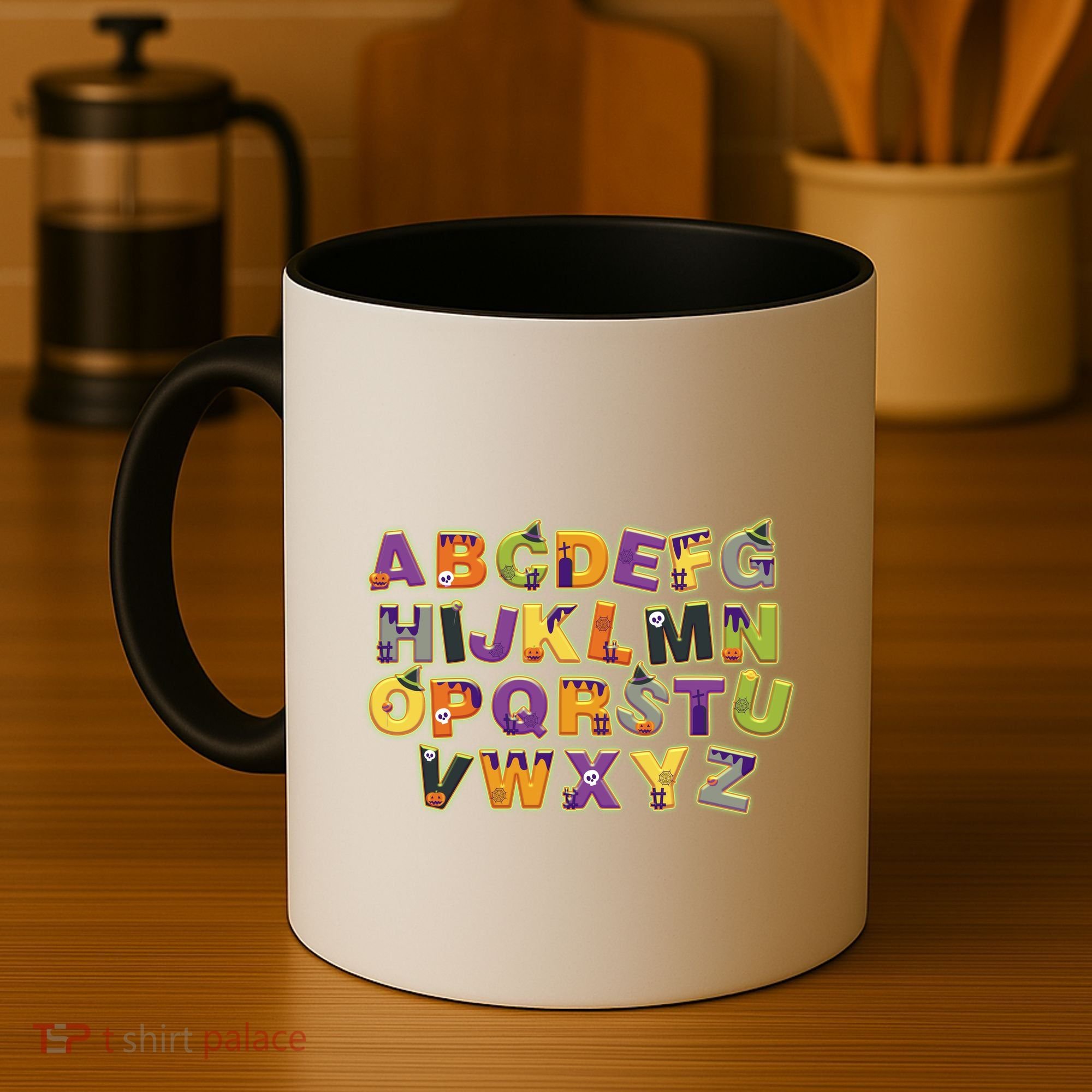 Funny Creepy Spooky Alphabet Letters Coffee Mug