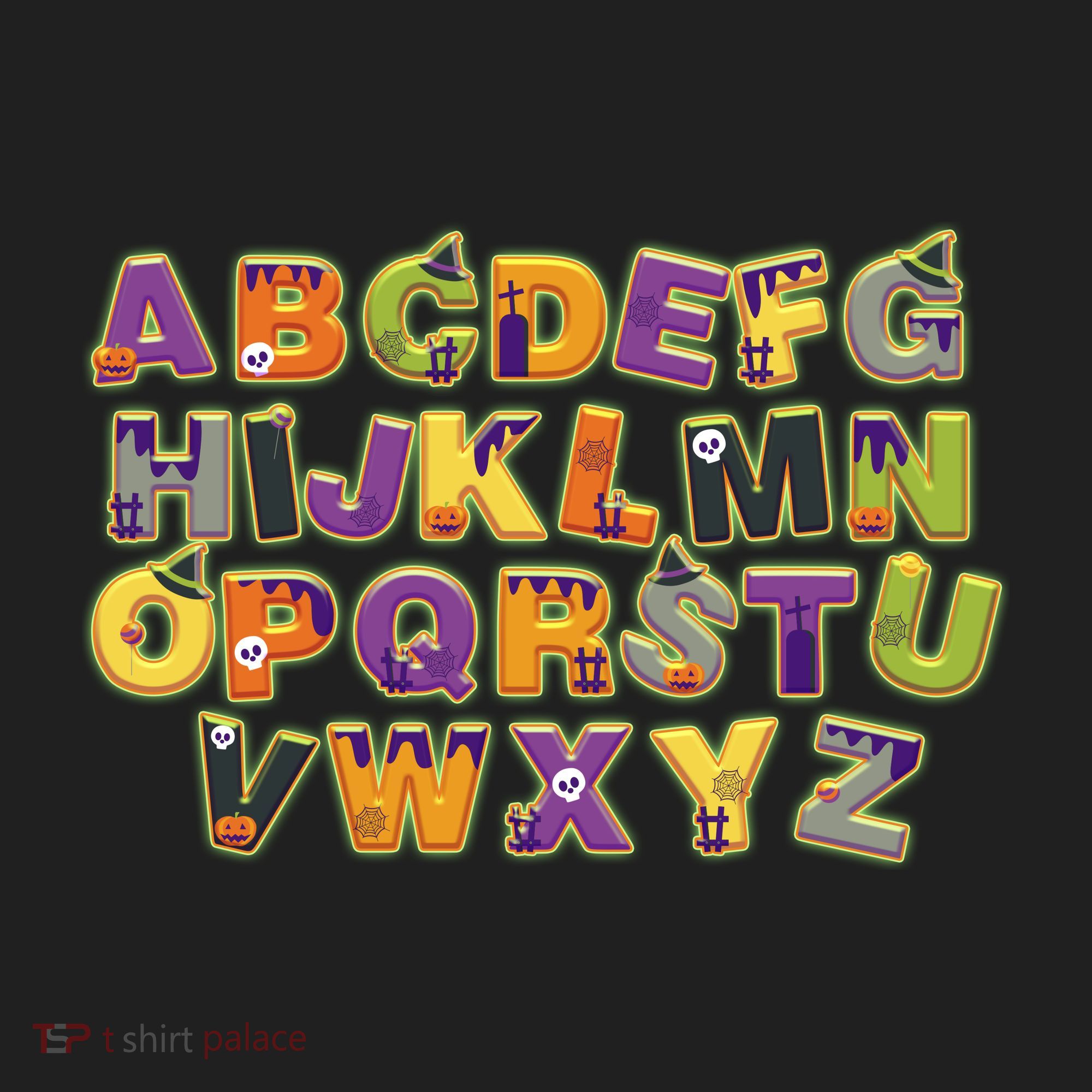 Funny Creepy Spooky Alphabet Letters Beanie