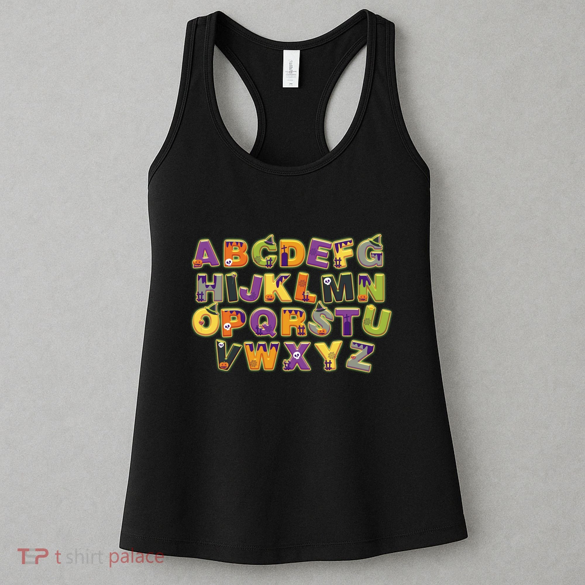 Funny Creepy Spooky Alphabet Letters Women's Tank Top