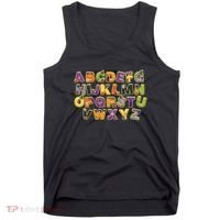 Funny Creepy Spooky Alphabet Letters Tank Top thumb 0