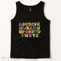 Funny Creepy Spooky Alphabet Letters Tank Top thumb 2