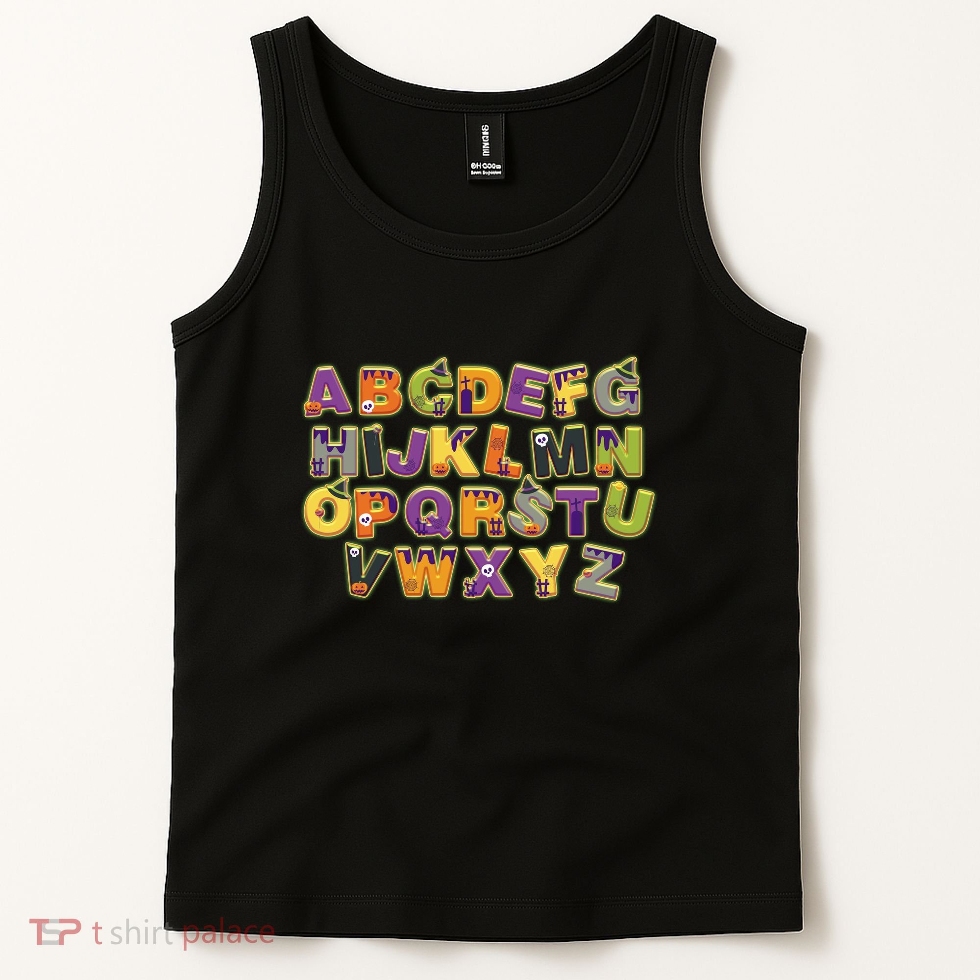 Funny Creepy Spooky Alphabet Letters Tank Top