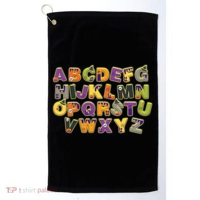 Funny Creepy Spooky Alphabet Letters Golf Towel