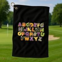 Funny Creepy Spooky Alphabet Letters Golf Towel thumb 1