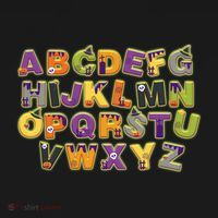 Funny Creepy Spooky Alphabet Letters Tote Bag thumb 4