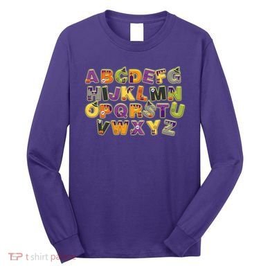 Funny Creepy Spooky Alphabet Letters Long Sleeve Shirt