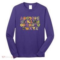 Funny Creepy Spooky Alphabet Letters Long Sleeve Shirt thumb 0