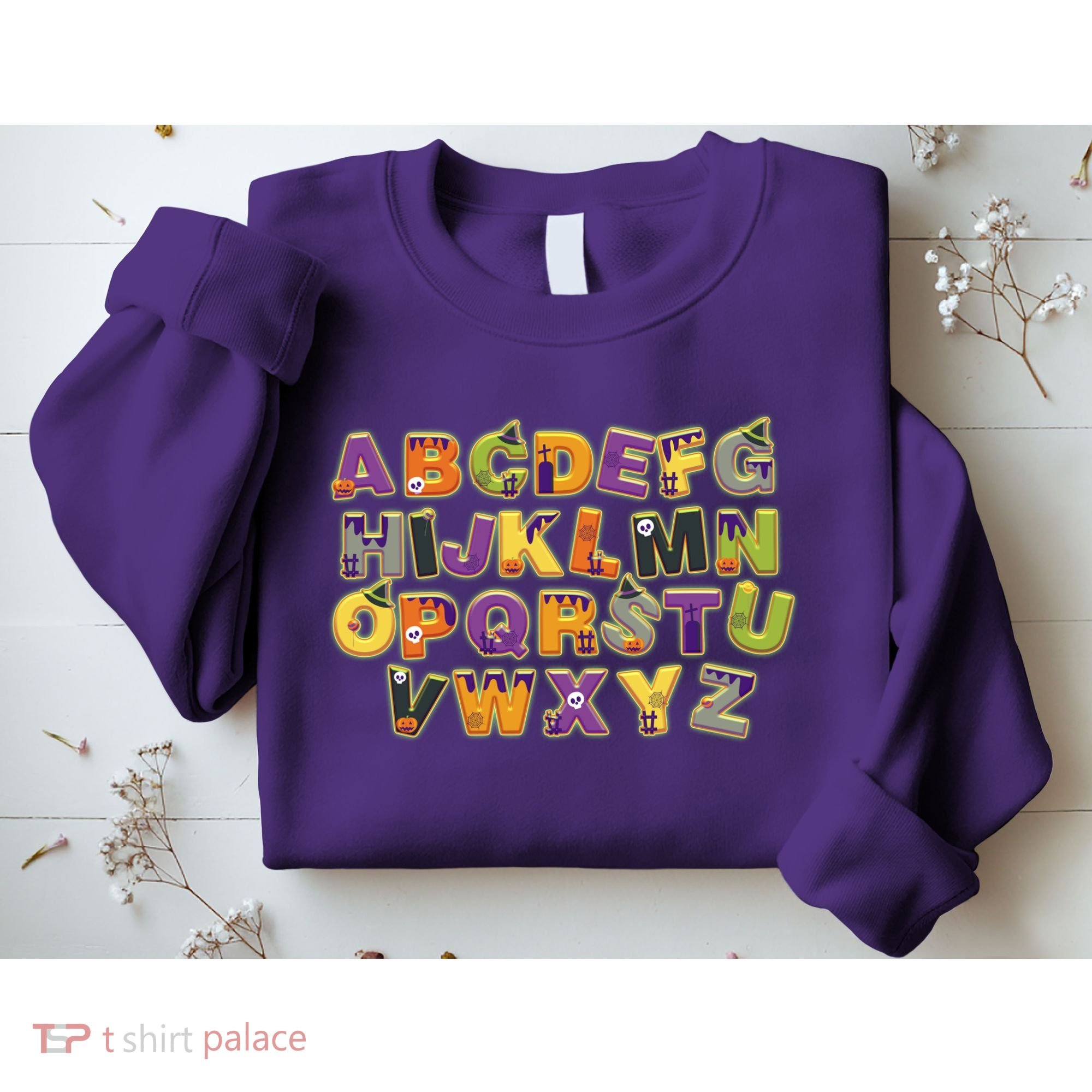 Funny Creepy Spooky Alphabet Letters Sweatshirt