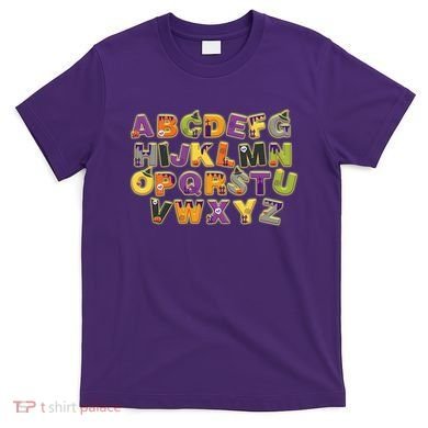 Funny Creepy Spooky Alphabet Letters T-Shirt