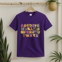 Funny Creepy Spooky Alphabet Letters T-Shirt thumb 2