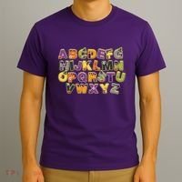 Funny Creepy Spooky Alphabet Letters T-Shirt thumb 3
