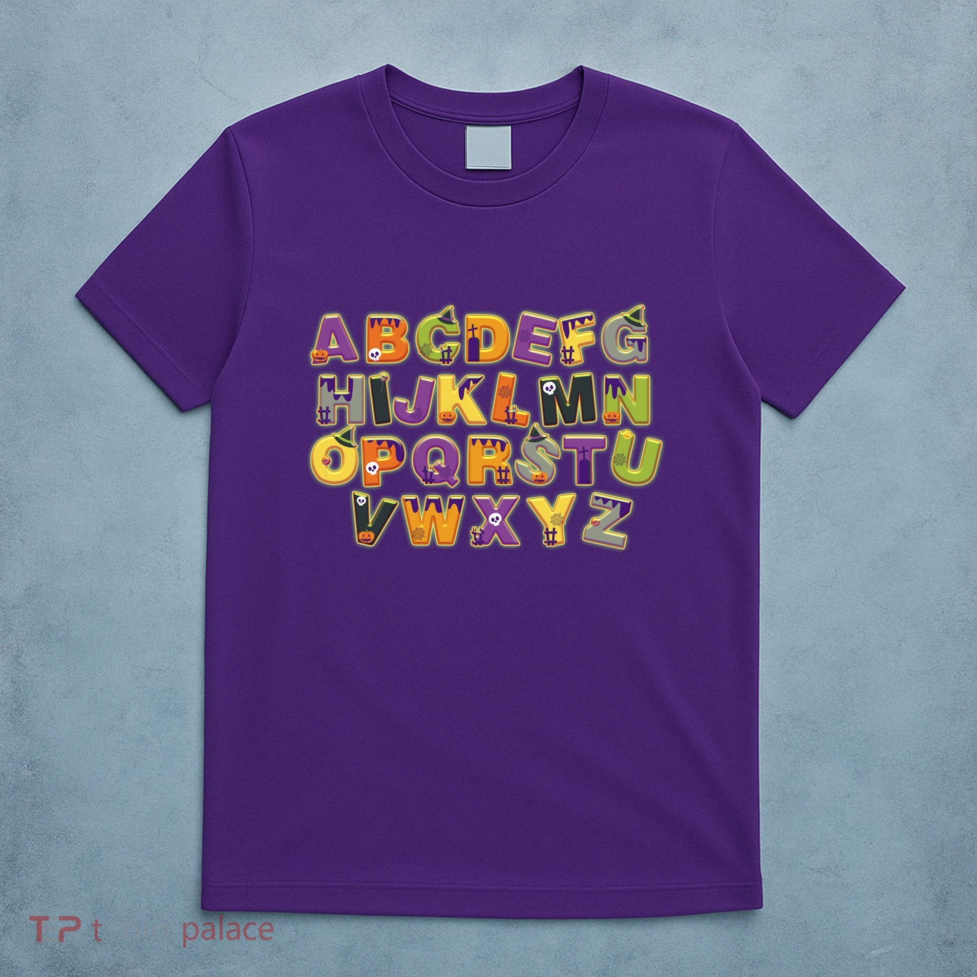 Funny Creepy Spooky Alphabet Letters T-Shirt