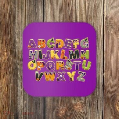 Funny Creepy Spooky Alphabet Letters Coaster