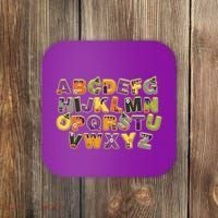 Funny Creepy Spooky Alphabet Letters Coaster thumb 0